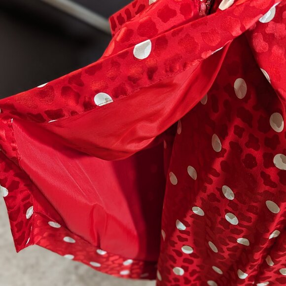 Joan Leslie by Kasper vintage red silk polka dot dress, size 8. - Picture 7 of 10